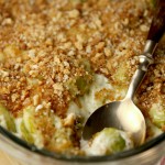 Easy cheesy Brussels sprout gratin