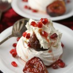 Rose syrup poached fig & pomegranate pavlova recipe