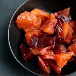 Blood orange & beetroot salsa with pan-fried salmon