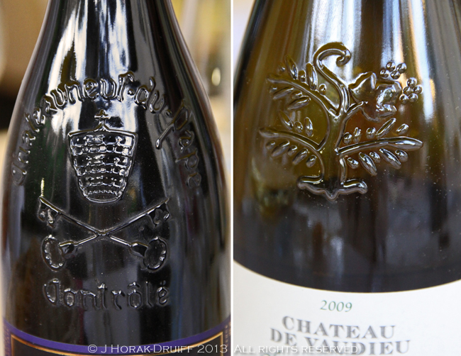 ChateauNeufDuPapeEmbossedBottles © J Horak-Druiff 2013