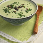 Warm avocado and biltong soup
