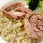 Roast lamb breast with rosemary & mustard flageolet beans