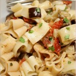 Sun-dried tomato and aubergine pasta – the food of love