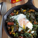Swiss chard with chorizo and eggs: a one-pan wonder