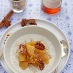 Spiced apple, maple and toasted pecan oat porridge