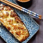 Aubergine dengaku with miso and mozzarella from “Nikkei Cuisine”