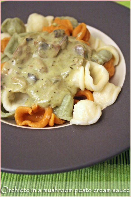 Orchiette-creamy-mushroom-pesto-sauce