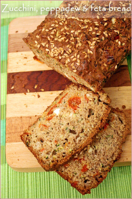 Zucchini-peppadew-feta-bread