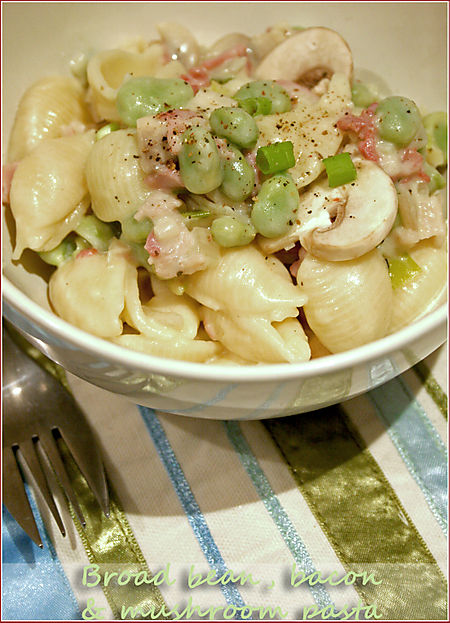 broad-bean-bacon-mushroom-pasta