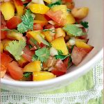 Nectarine and coriander leaf salsa with seared tuna steaks
