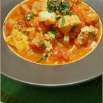 Tomato saffron fish stew with anchovy pesto – for those needing comfort