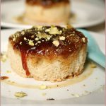 Individual apricot upside-down cakes