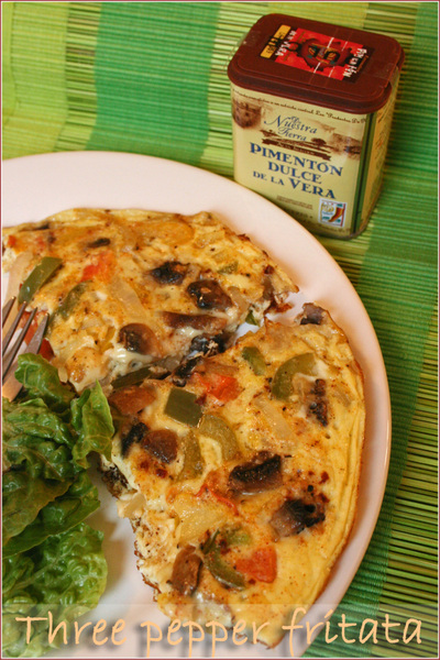 three pepper-mushroom-fritata