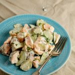 Potato, salmon and cucumber salad