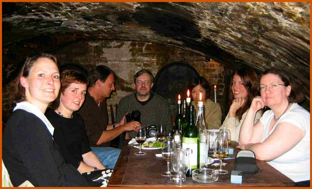 Group of friends in Gordon's Wine Bar