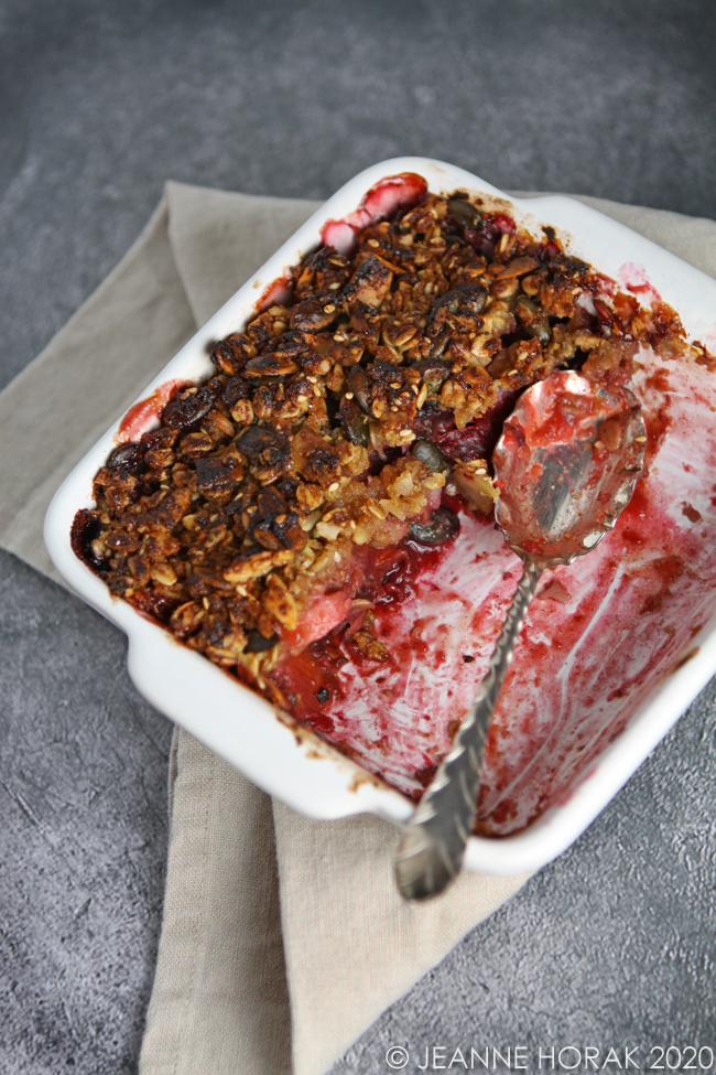plum flapjack crumble