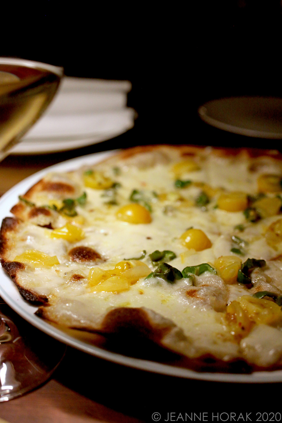 Pizza bianc at IT restaurant