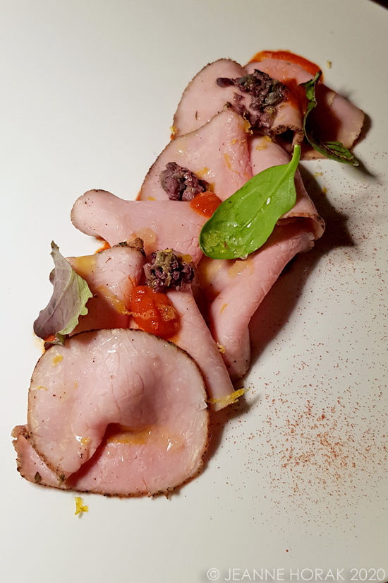 Cold sliced veal