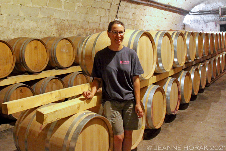 Domaine Les Yeuses barrel cellar