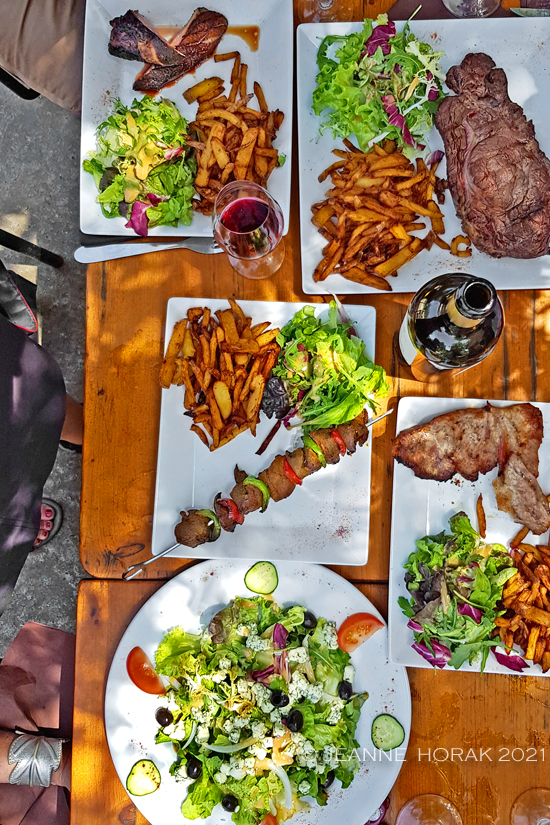 Table full of grilled meats