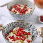 bowls of pistachio pomegranate bircher muesli