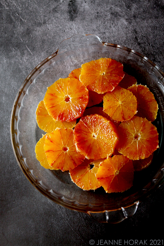 Sliced blood oranges