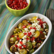 Brussels sprouts with feta and pomegranate