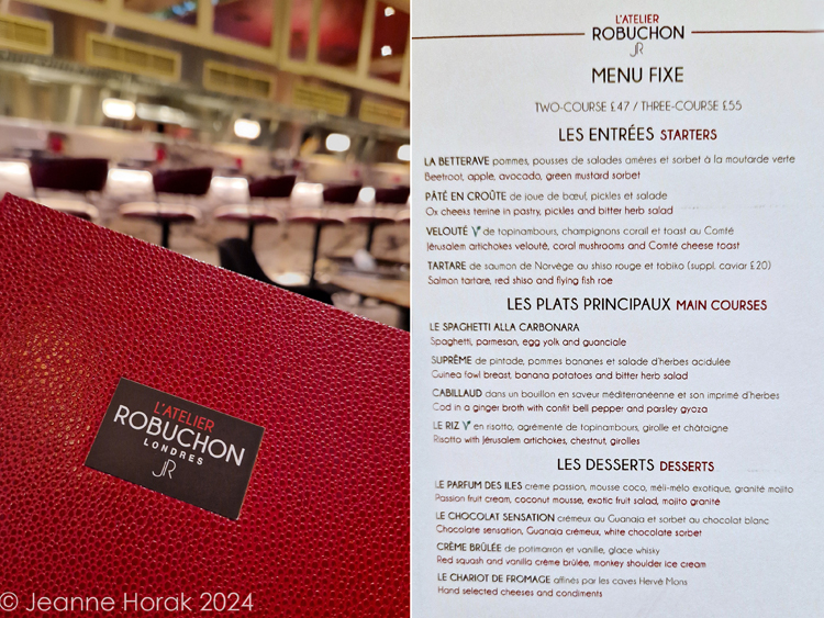 L'Atelier Robuchon London menu