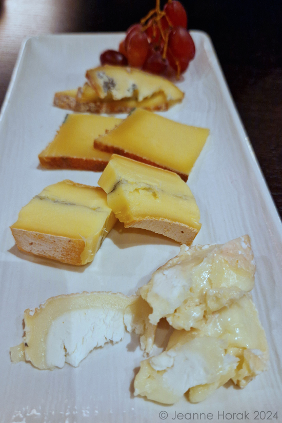 Cheese plate with four French cheeses
